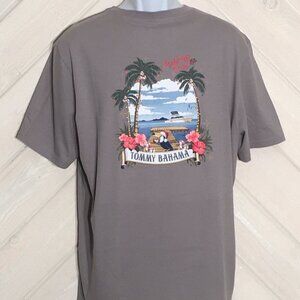 Tommy Bahama Gray Graphic "Jingle Bell Dock" Medium T-Shirt | M Holiday Tee